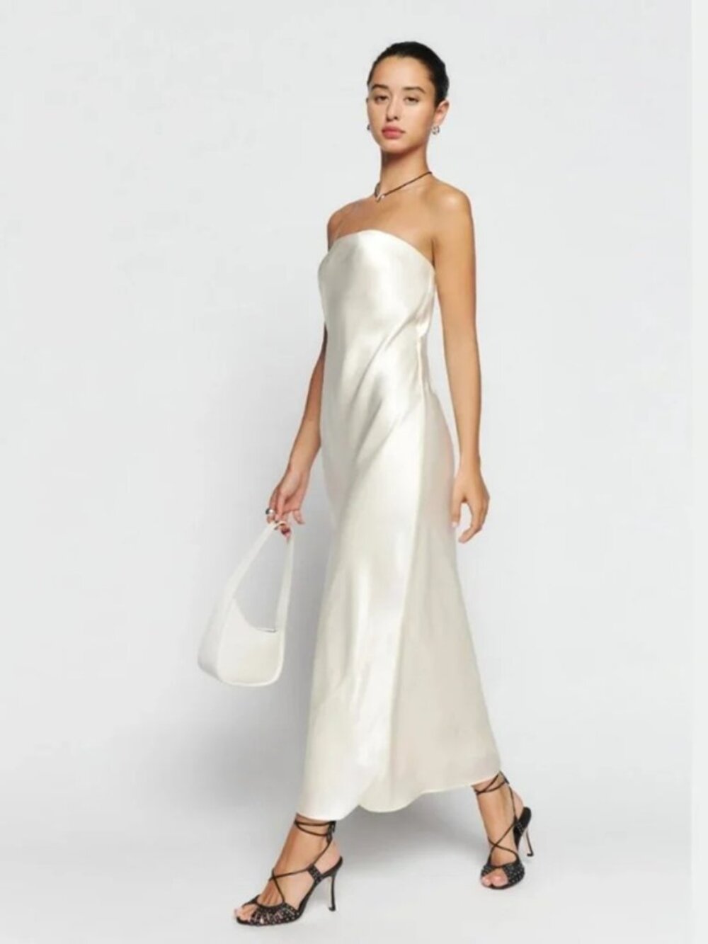 Reformation White Joana Silk Dress Small